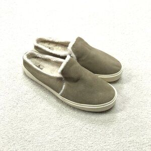Staheekum Slip-on Sneaker Women's 9 Taupe Cozy Camp Mule Suede Faux Fur Lined